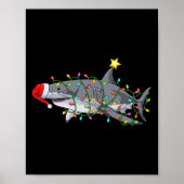 Poster Noël Graphique de Noël Requins amusants requins No (Devant)
