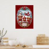 Poster Noël Highland Cow Bubblegum 2025 (Cuisine)