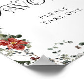 Poster Noël hiver Fleurs Faveurs S'il vous plaît prendre  (Coin)