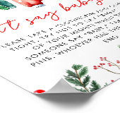 Poster Noël hiver Père Noël Baby shower Ne pas dire bébé (Coin)