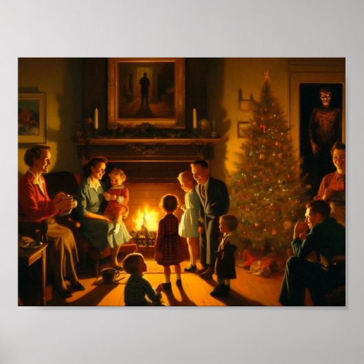 Poster Noël Horreur Retro Vintage (Devant)