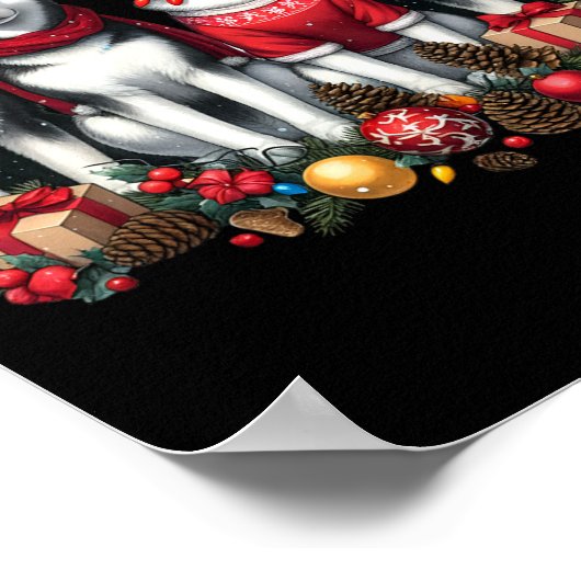 Poster Noël Husky (Coin)