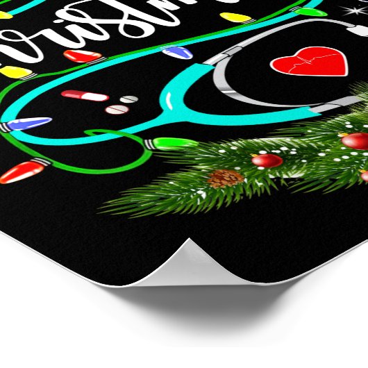 Poster Noël Infirmière Docteur Vie Stéthoscope Médicale (Coin)