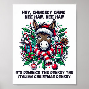Poster Noël Italien Noël Donkey Dominick T