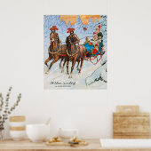 Poster Noël Jenny Nyström Dashing à travers la neige (Cuisine)