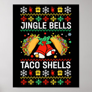 Poster Noël Jingle Bells Taco Shells Drôle Famille Ug