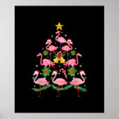 Poster Noël - Joli Flamant rose sapin de Noël (Devant)