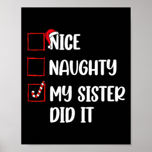 Poster Noël Jolie Soeur Fille L'A Fait Noël Famille B