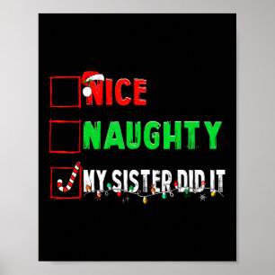 Poster Noël Jolie Soeur Fille L'A Fait Noël Famille B