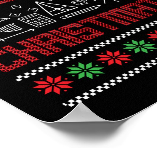 Poster Noël Joyeux Noël Geeks Nerd Cadeau enseignant (Coin)