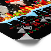 Poster Noël laid Boston Terrier Chien Père Noël Xmas Chie (Coin)