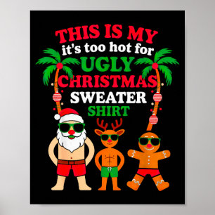 Poster Noël laid trop chaud Noël