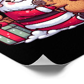 Poster Noël Le Père Noël Accroche De Mignonnes Capybara A (Coin)