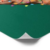 Poster Noël Lumières Cheval Père Noël Funny Xmas Tree Hor (Coin)