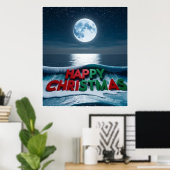 Poster Noël Lune (Bureau à domicile)