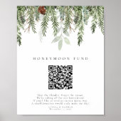 Poster Noël Mariage Lune de miel amusant Code QR Signal (Devant)