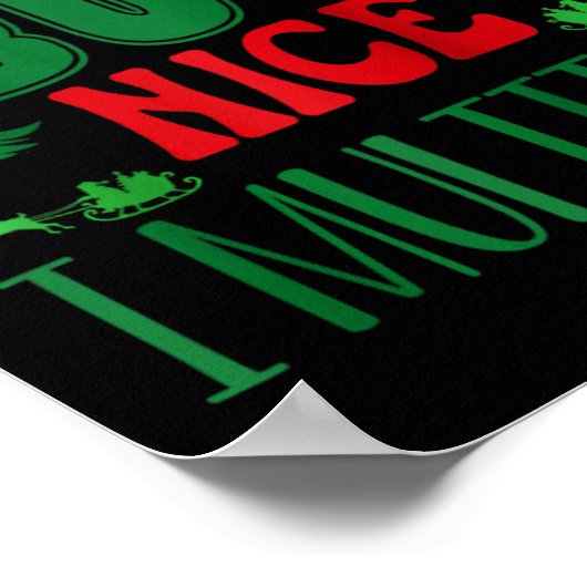 Poster Noël Mauvais Mais Nice Je Multitâche Hiver Holi (Coin)