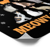 Poster Noël Meowy Catmas Cadeau Amoureux des chats de vac (Coin)