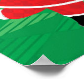 Poster Noël mignon, chant et danse Père Noël (Coin)