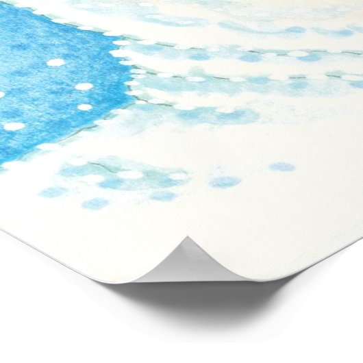 Poster Noël mignon, le Père Noël sur Snowball avec jouets (Coin)