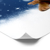 Poster Noël Mignonne Golden Retriever Chien Santa Hat Nei (Coin)