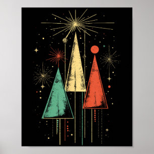 Poster Noël Moderne du Milieu du Siècle