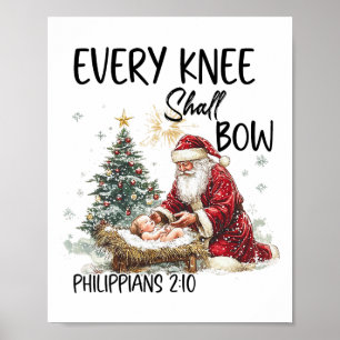 Poster Noël Nativité Chrétien Hommes Chaque Genou Devra