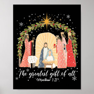 Poster Noël Nativité Enfant Jésus Chrétien Le Plus Grand 