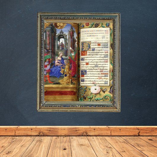Poster Noël Nativité Scène Renaissance Vieux livre