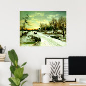 Poster Noël neigeux (Bureau à domicile)