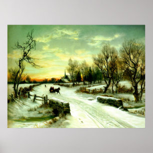 Poster Noël neigeux