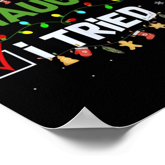 Poster Noël Nice Naughty J'Ai Essayé Funny Fêtes Noël (Coin)