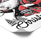 Poster Noël occidental rétro se disputant Noël Cheer Père (Coin)