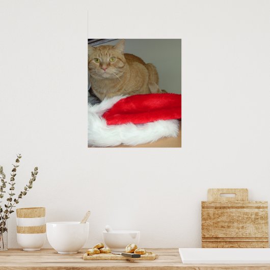 Poster Noël Orange Tabby (Cuisine)