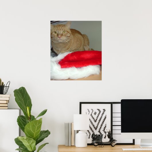 Poster Noël Orange Tabby (Bureau à domicile)