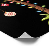 Poster Noël Palm Tree Lumière Hawaï Tropical Noël (Coin)