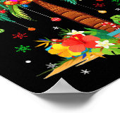 Poster Noël Palm Tree Lumière Hawaï Tropical Noël (Coin)