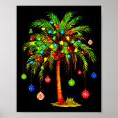 Poster Noël Palm Tree Lumière Hawaï Tropical Noël (Devant)