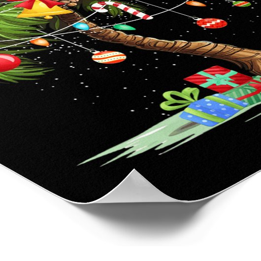 Poster Noël Palm Tree Lumière Hawaï Tropical Noël 3 (Coin)