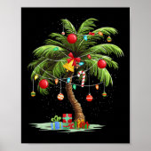 Poster Noël Palm Tree Lumière Hawaï Tropical Noël 3 (Devant)