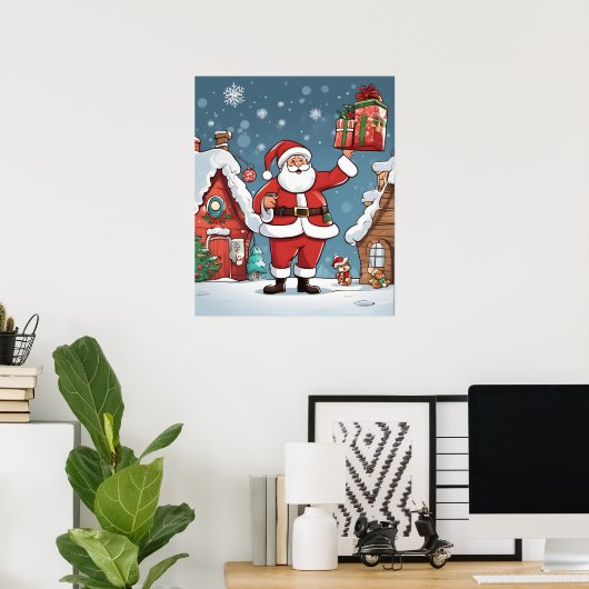 Poster Noël Père Noël (Bureau à domicile)