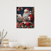 Poster Noël Père Noël (Cuisine)