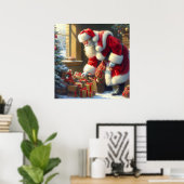 Poster Noël Père Noël 3 (Bureau à domicile)