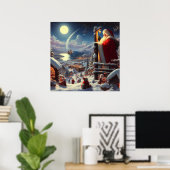 Poster Noël Père Noël 5 (Bureau à domicile)
