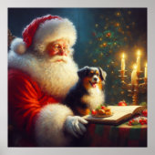 Poster Noël Père Noël avec Chiens 5 (Devant)