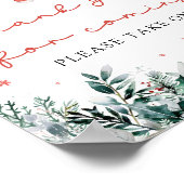 Poster Noël Père Noël Baby shower Merci Pour Venir (Coin)