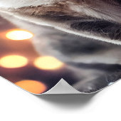 Poster Noël Père Noël Chat & Chien amis (Coin)