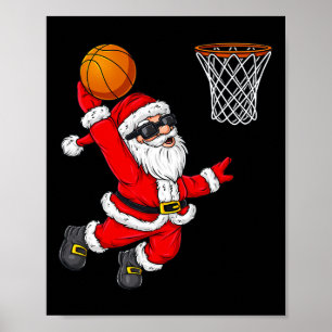 Poster Noël Père Noël Dunking A Bysketbyll Boys Ki