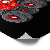 Poster Noël Père Noël équitation Monster Camion Garçons K (Coin)