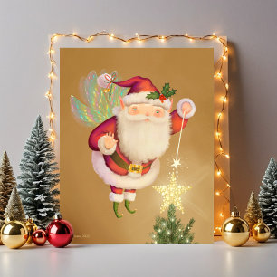 Poster Noël Père Noël Fairy Art Print